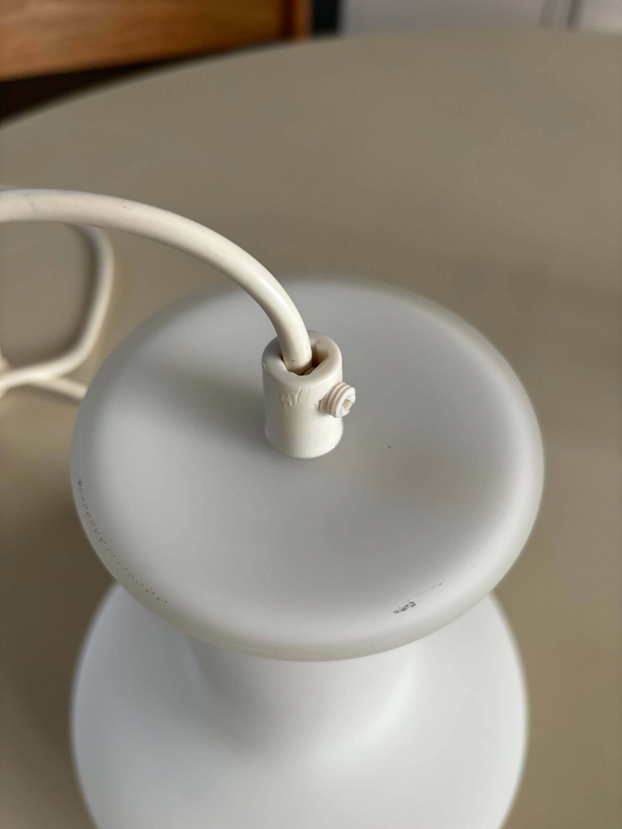 opaline pendant light - suede from the 70s