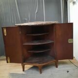 Corner cabinet with 2 doors marble top