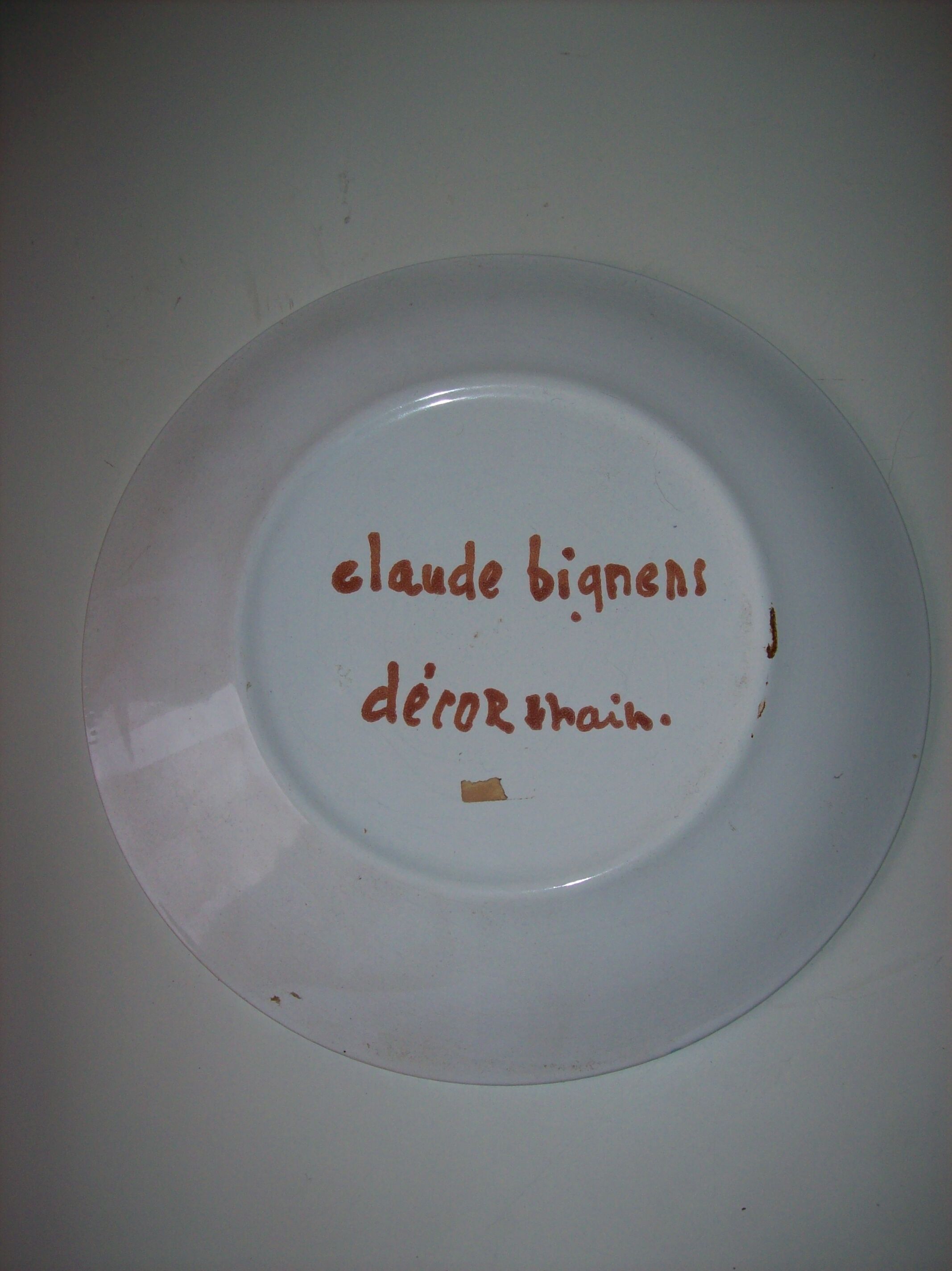 Claude BIGNENS ceramic plate