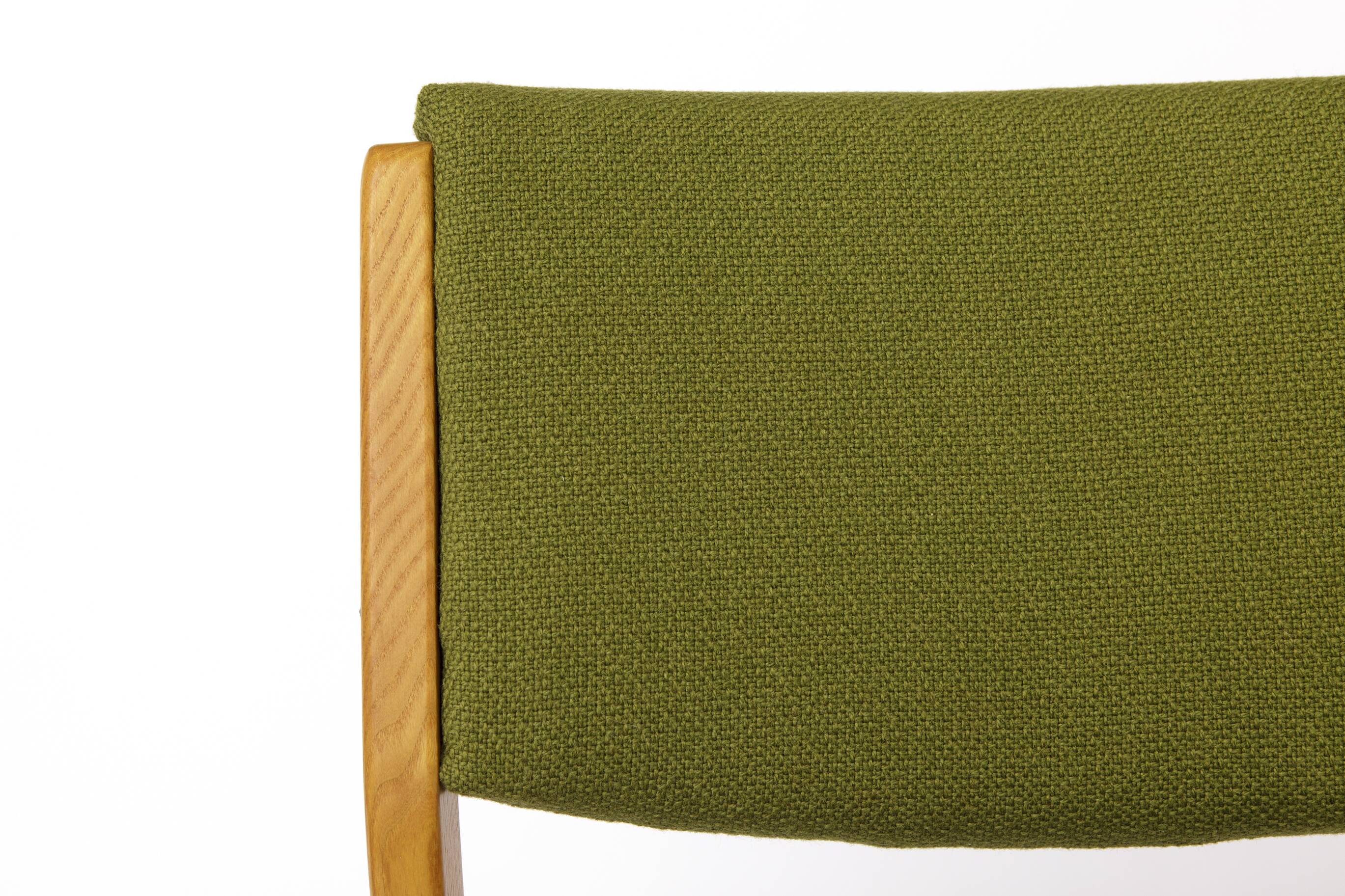 Vintage Scandinavian Oak Chair, 1970s, Norwegian Design, Newly Upholstered