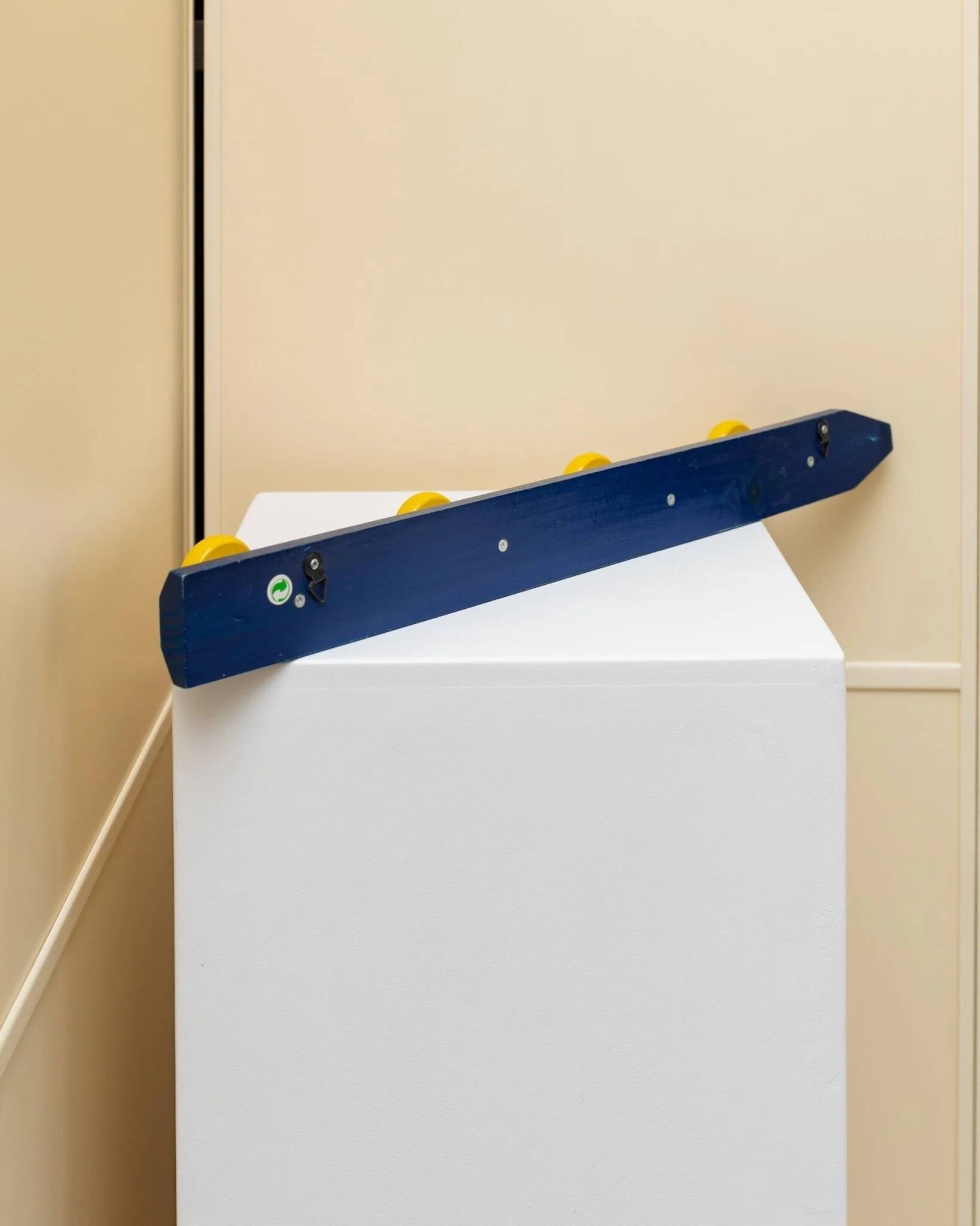 Pierre Sala Wardrobe in postmodern Memphis design - blue and yellow painted spruce wood armoire