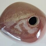 Pebble-shaped ceramic vase, signed