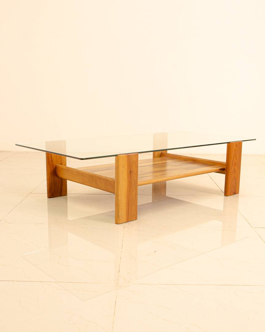 "Sapporo" walnut coffee table by Mario Marenco for Mobil Girgi 70's