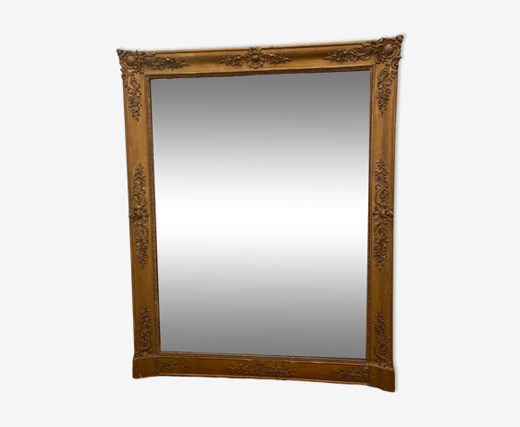 Miroir en stuc et bois doré XIXème 125 x 100 cm