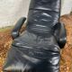 Jori black leather relax armchair from the 80s