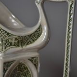 Decorative pitcher/sculpture in ceramic signed JMS