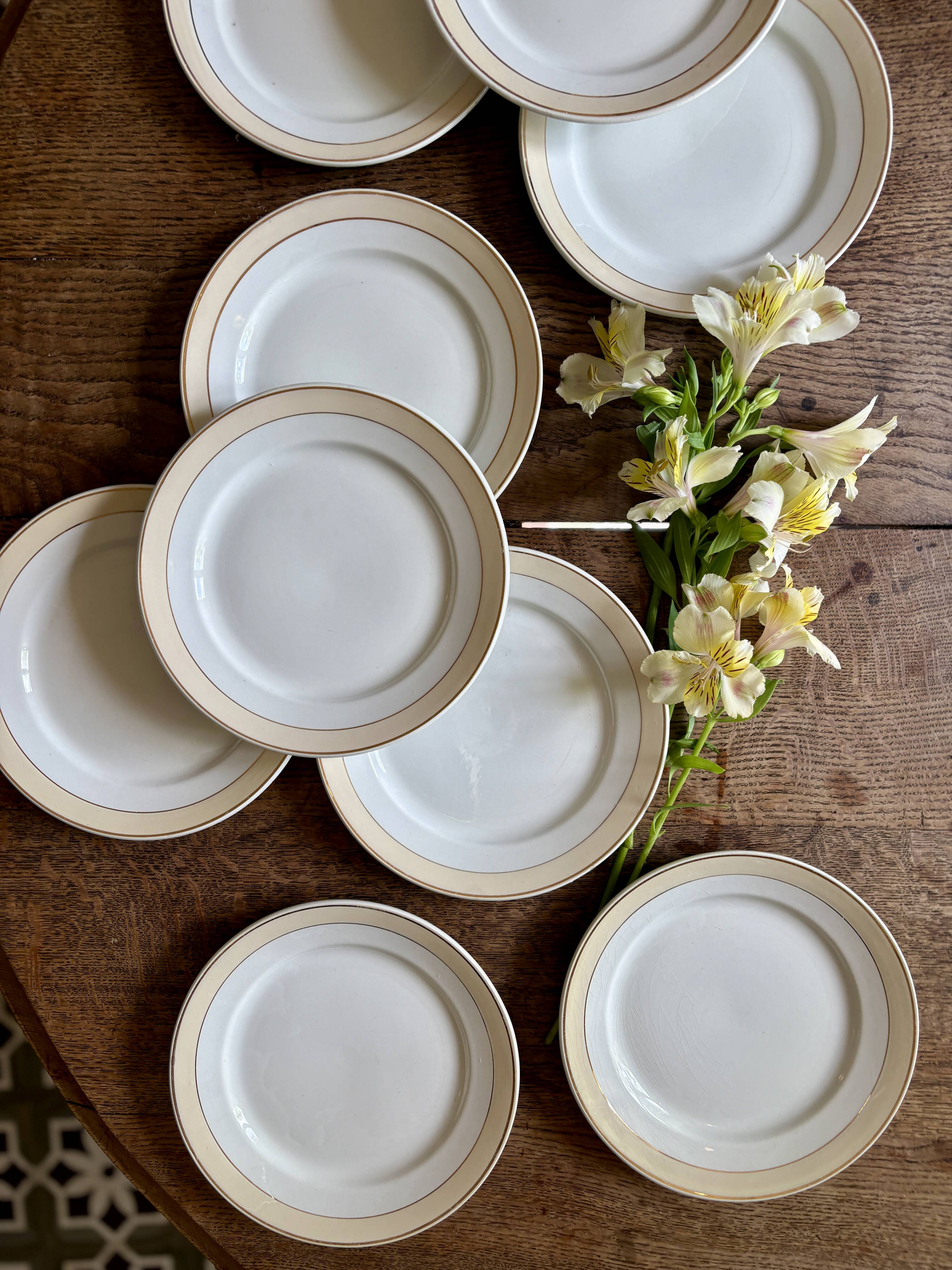 Set of 10 antique dessert plates - Auteuil from Lunéville