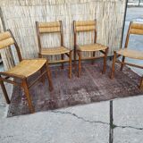 Lot 4 straw chairs by Pierre Gautier-Delaye, weekend model