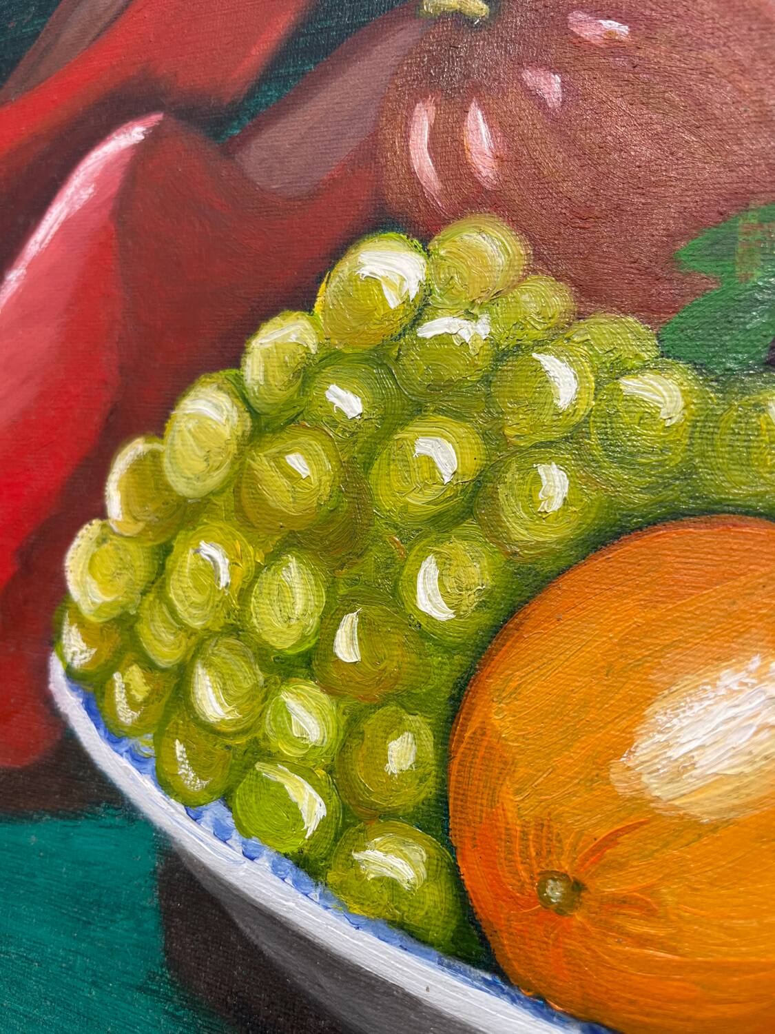 Still life with clogs and fruit / oil on canvas