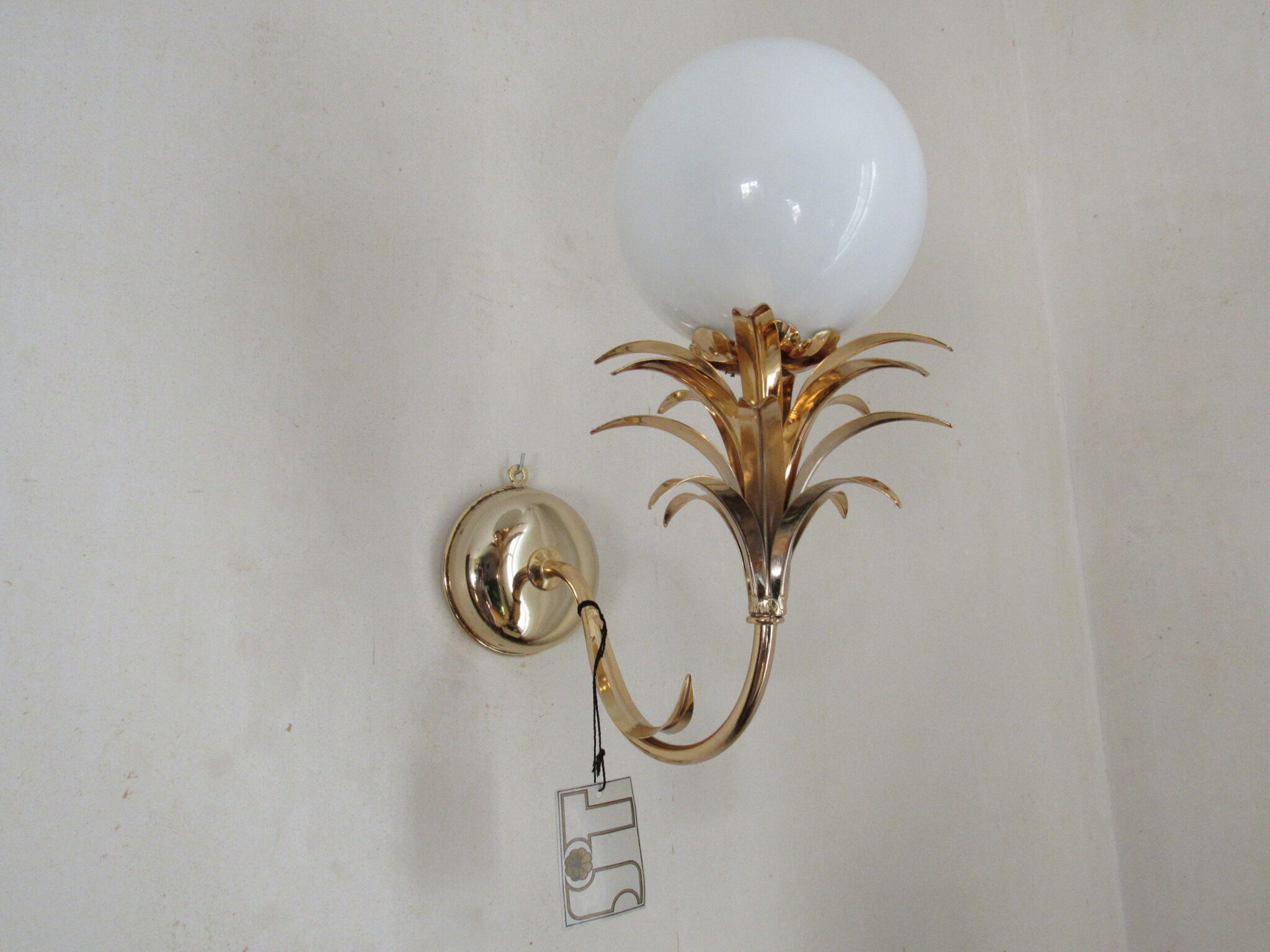 Luminaire wall lamp golden palm tree Sergio Terzani numbered