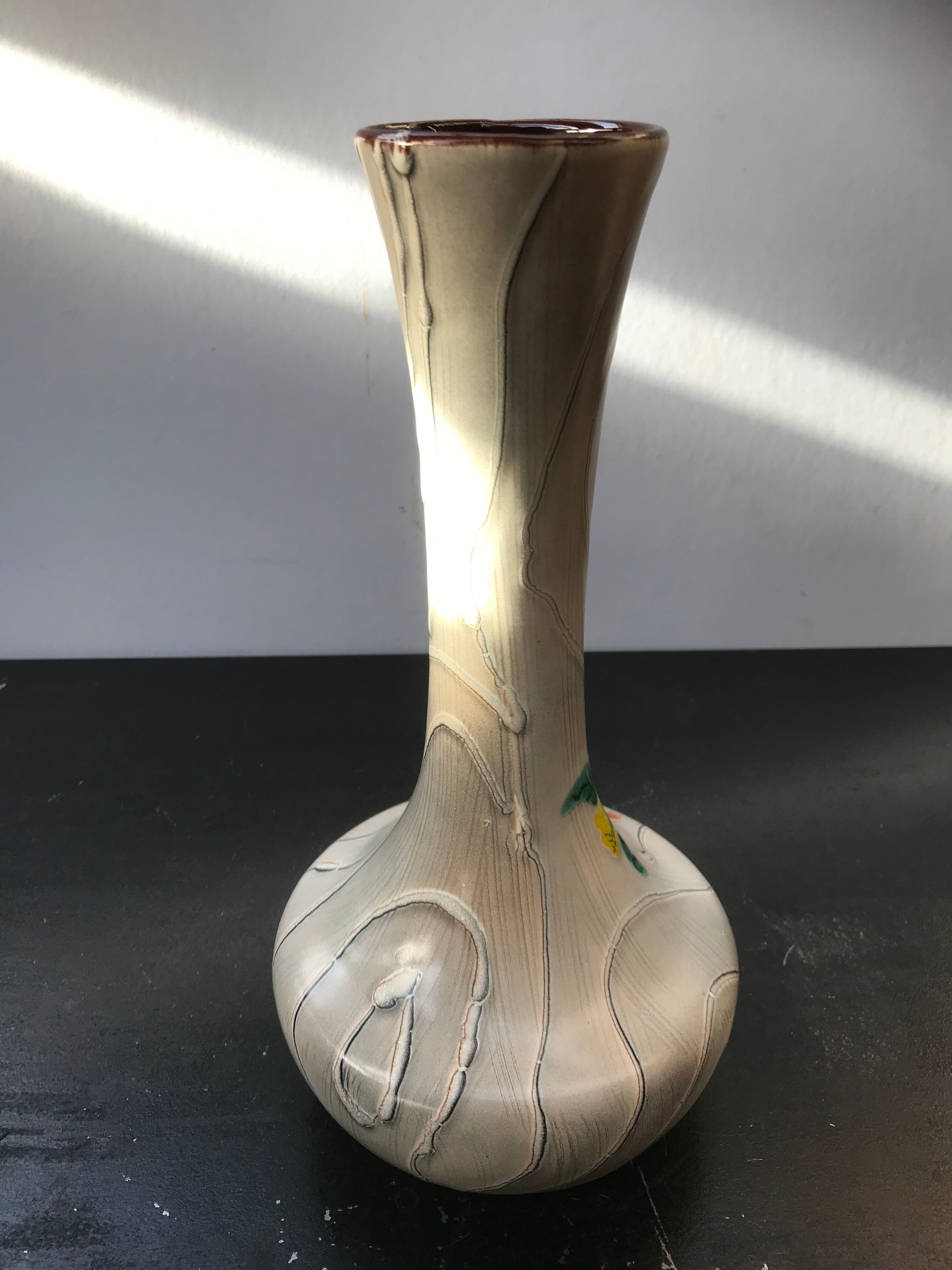 Ancient Ceramic Vase Imitation Wood