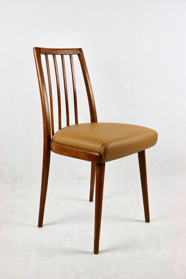 Chaise de Salle à Manger en Cuir Naturel Marron Camel, 1970s