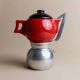 Vintage Red Ceramic Moka Maker by Caffe Cellana, Italy – 1980s Pop Art Design, For Multiple Coffees