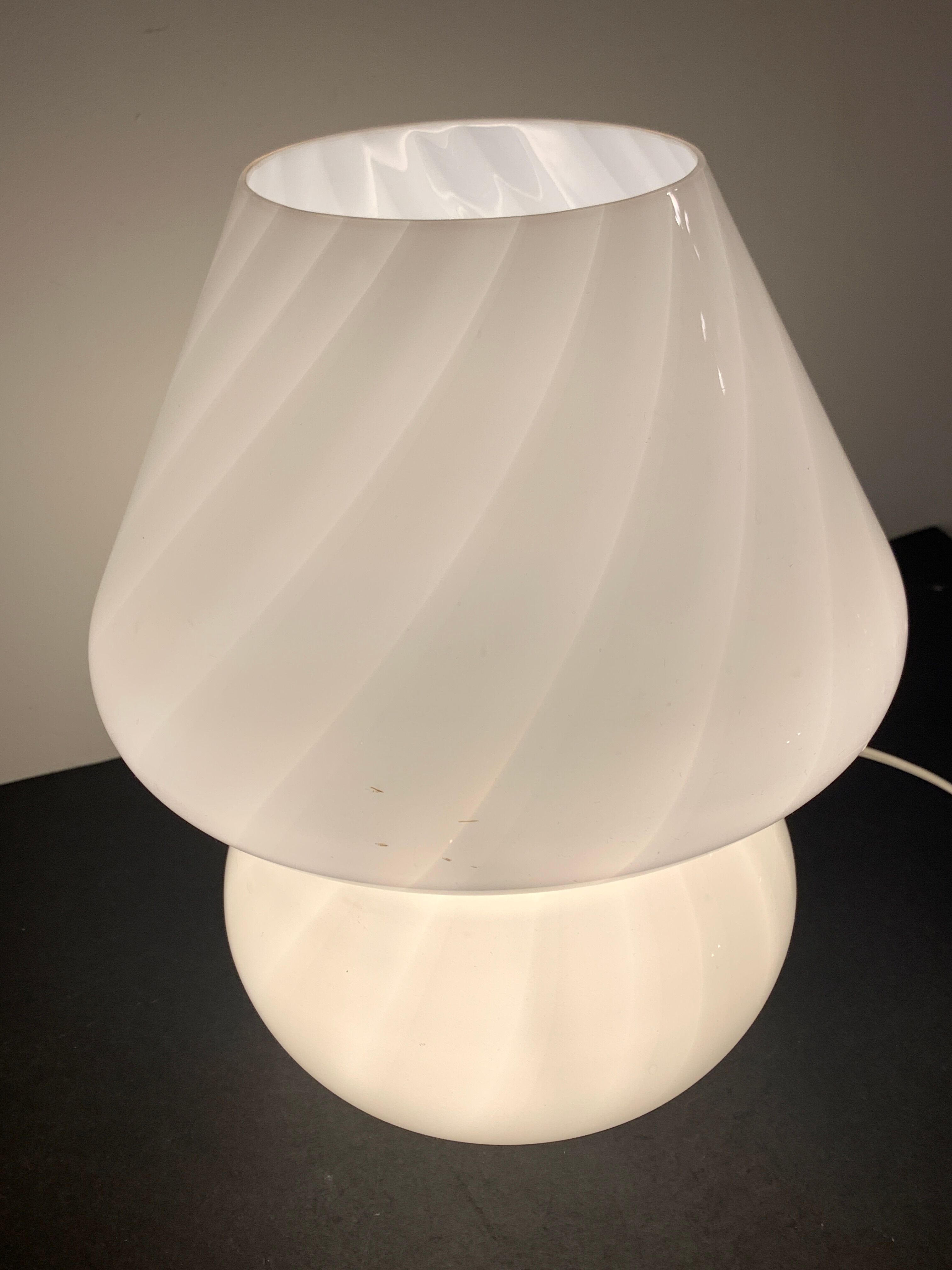 Murano glass mushroom lamp, Swirl by Gino Vistosi, 1970