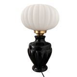 Vintage table lamp with pleated opaline shade