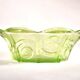 Art Deco oval bowl in green glass – geometric moulded decoration 1920-1930