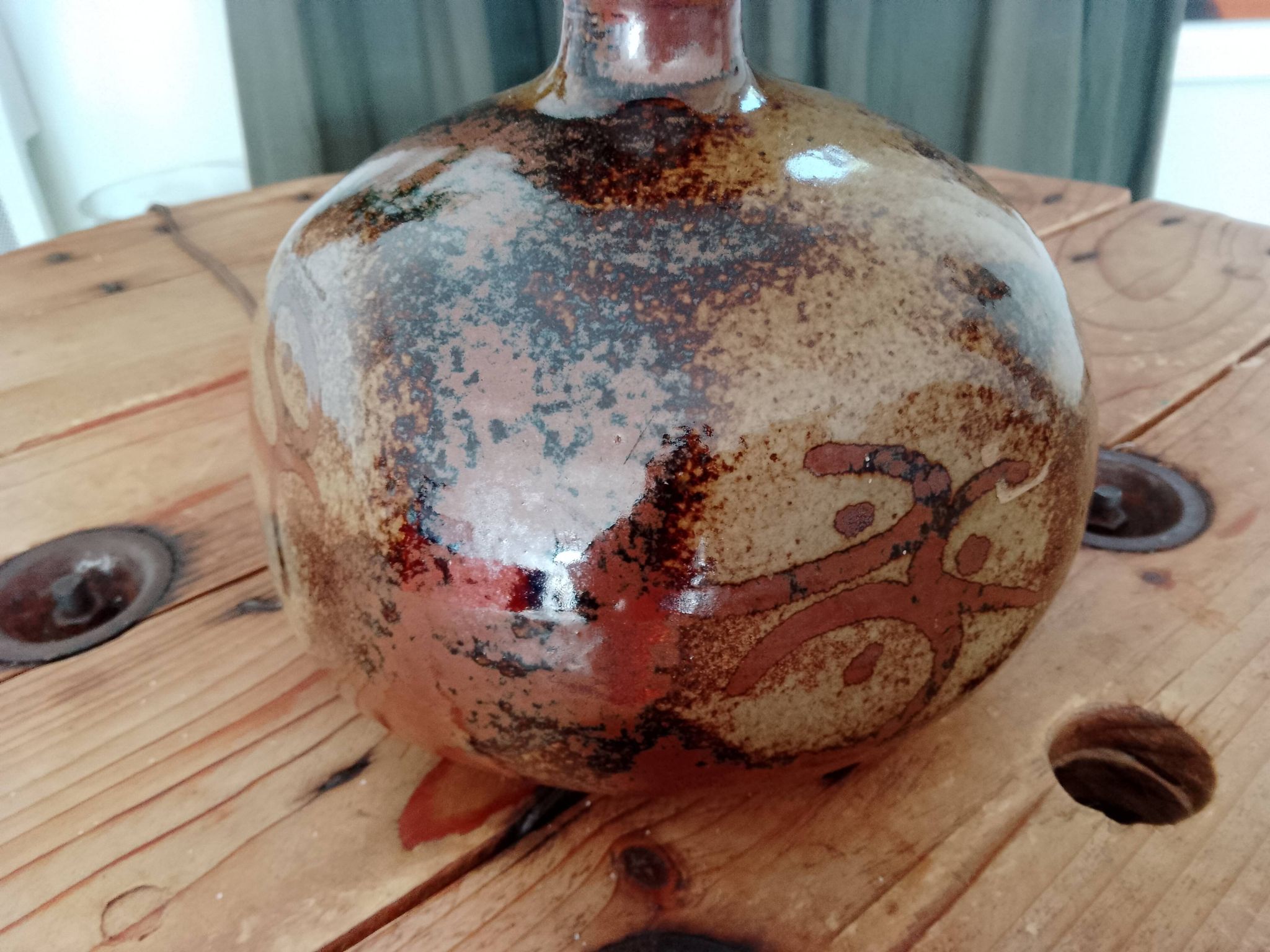 Valérien Taber Vallauris vintage stoneware lamp