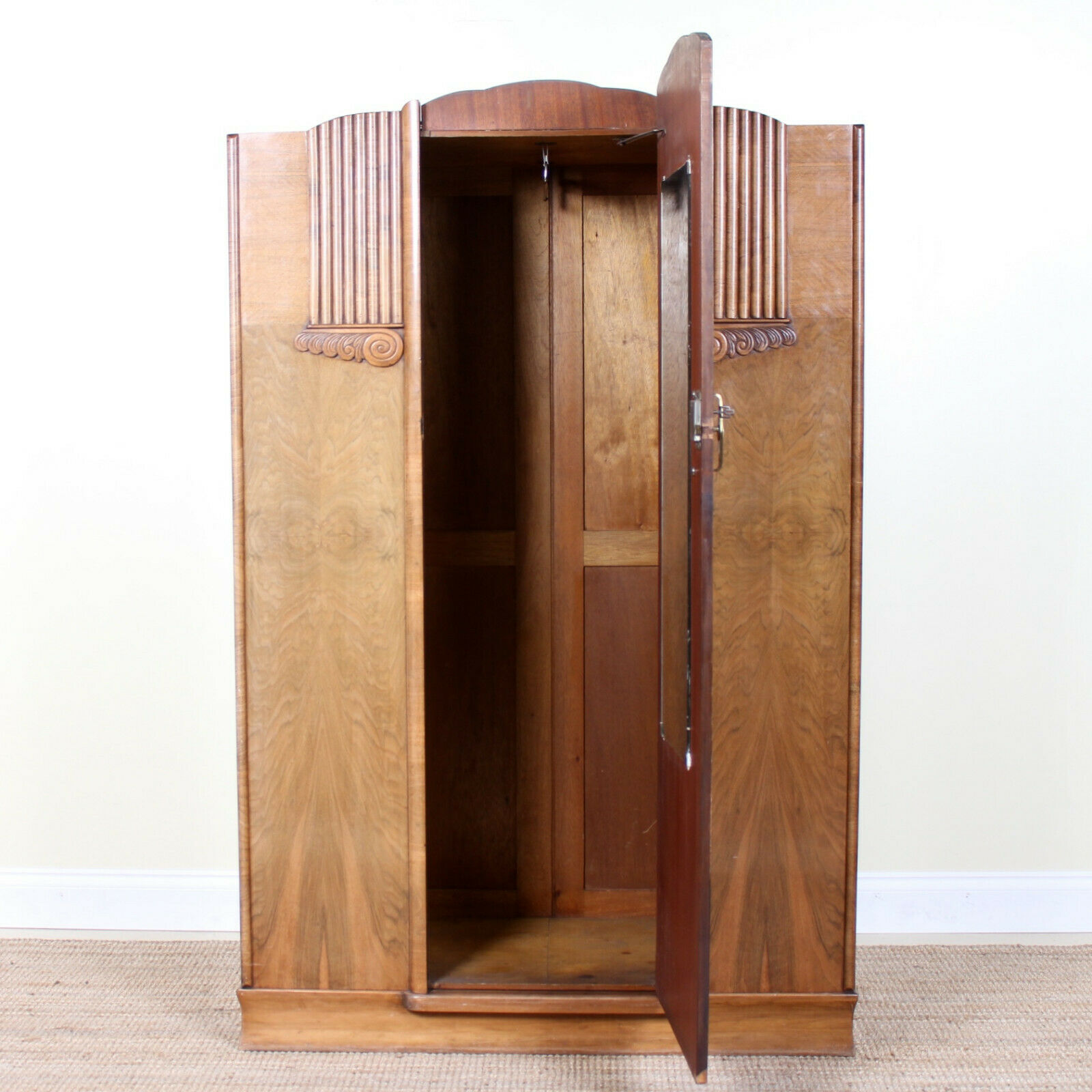 Walnut wardrobe art deco period