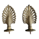 Pair of bronze curtain rod finials in the Napoléon III style with a palmette design.