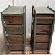 Pair of vintage industrial metal and wood lockers