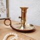 Cellar rat candle holder and brass extinguisher