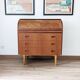 Bureau secrétaire à cylindre teck midcentury