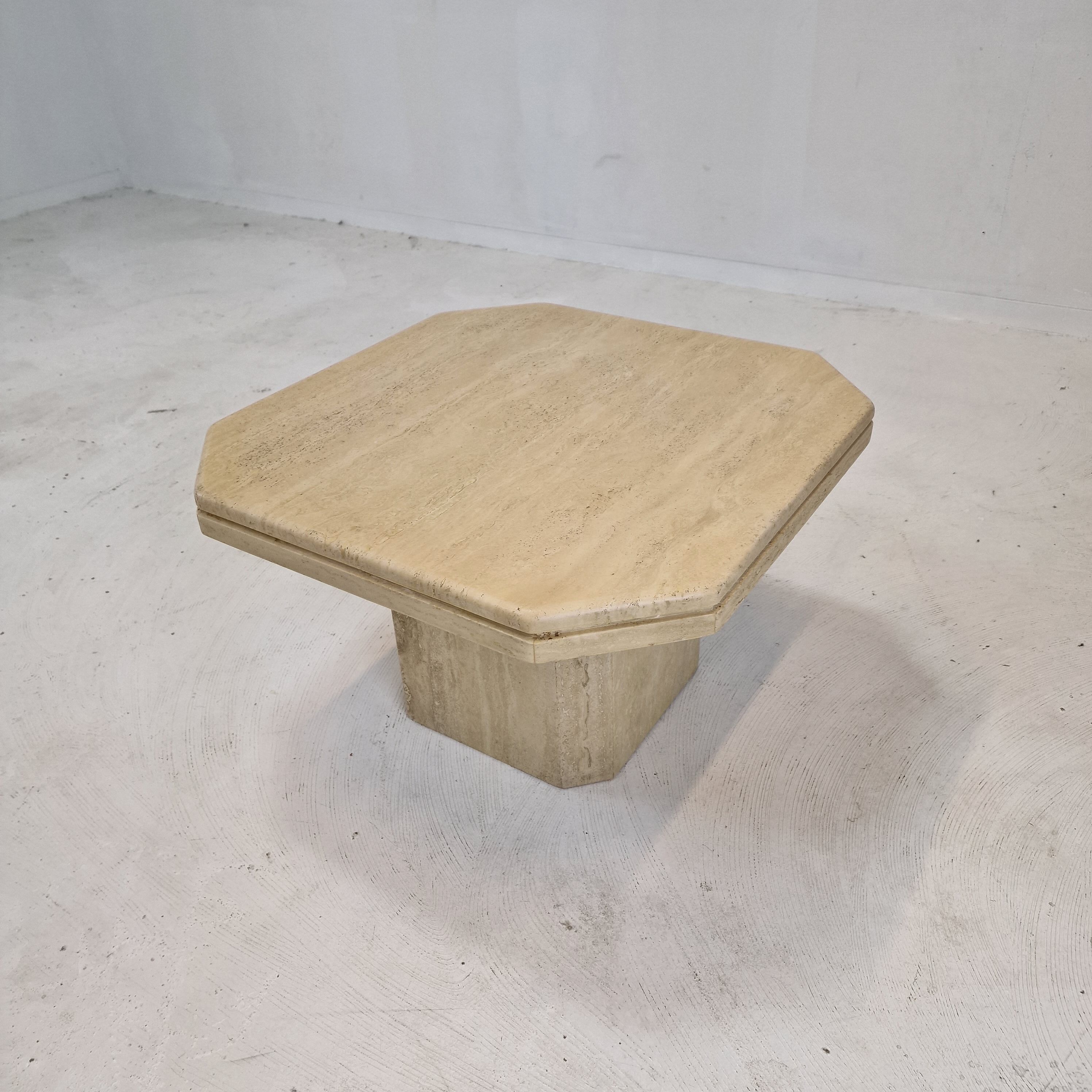 Side table in travertine, 1980s