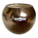 Small round vase, cracked golden ceramic.