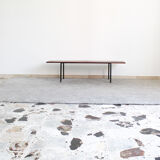 Rosewood and metal bench, Italy 1970s