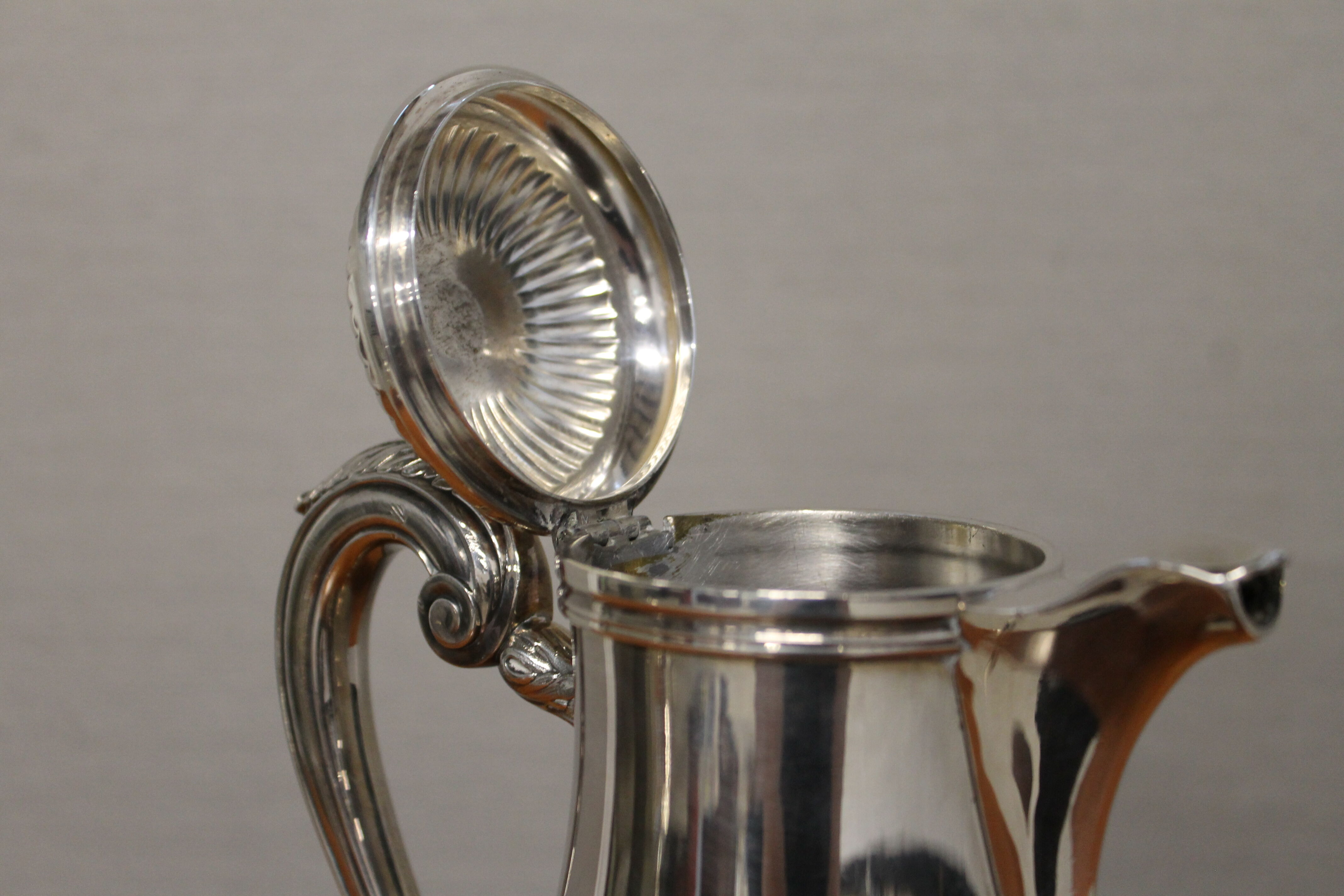 Silver metal coffee set - christofle - gallia collection