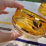Pair of crystal stemmed bowls