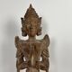 Grande statuette de kinaree, adorant, devi en bois sculpté. Thailande
