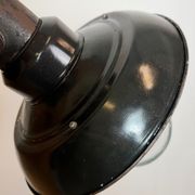 Vintage Industrial Black Enamel and Cast Iron Wall Lamp, 1960s