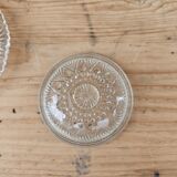 Round molded glass butter dish