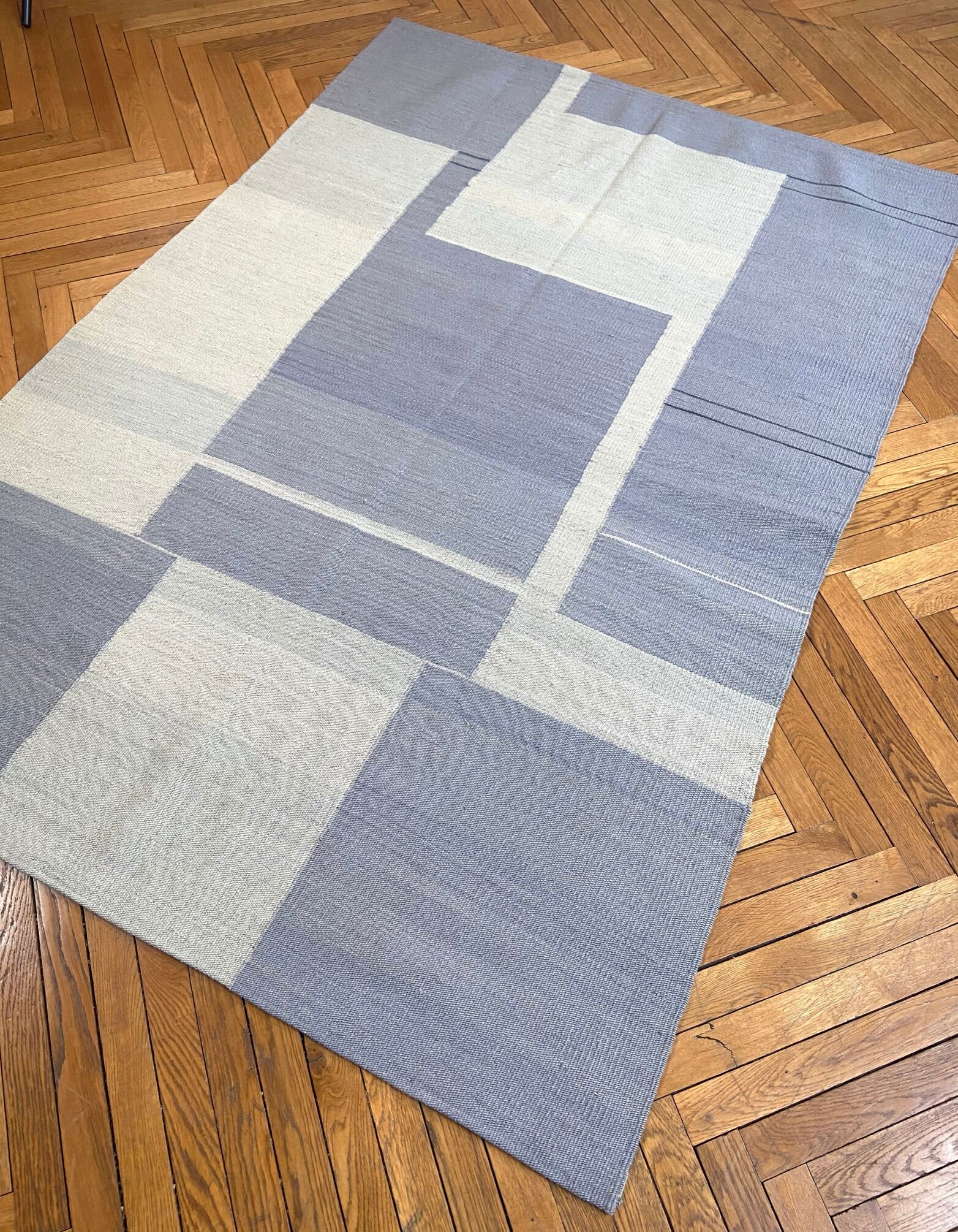 Modern blue kilim carpet
