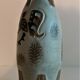 Stoneware vase decorated with vintage ceramic roosters XXth