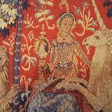 Ancienne tapisserie Halluin la vue la dame à la licorne