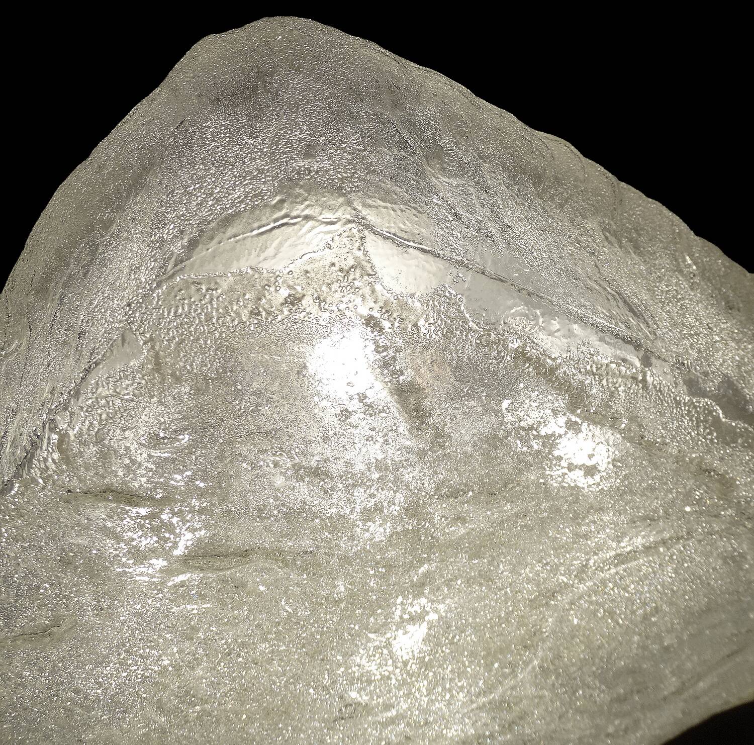 Vintage Brutalist Glass Ceiling Light