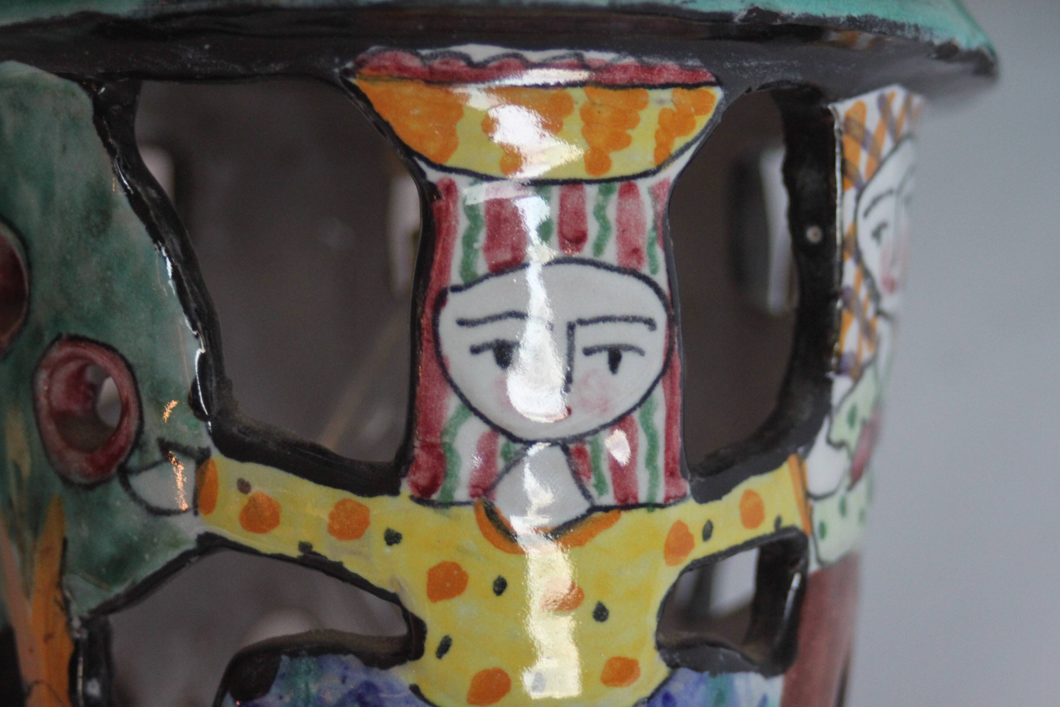 Ceramic Seahorse Lantern from Vietri Sul Mare, Italy 1960S.