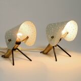 Pair of Mid Century Modern metal brass table and wall lamps by Ernest Igl