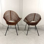 Rattan easy chairs by Rohé Noordwolde, Netherlands 1950-60’s