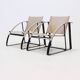 Ensemble de 2 fauteuils post-modernes en cuir et acier 1970