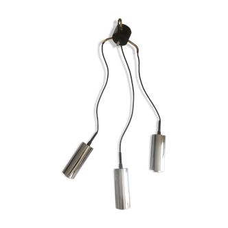 Suspension 3 lights 1970s in stainless steel