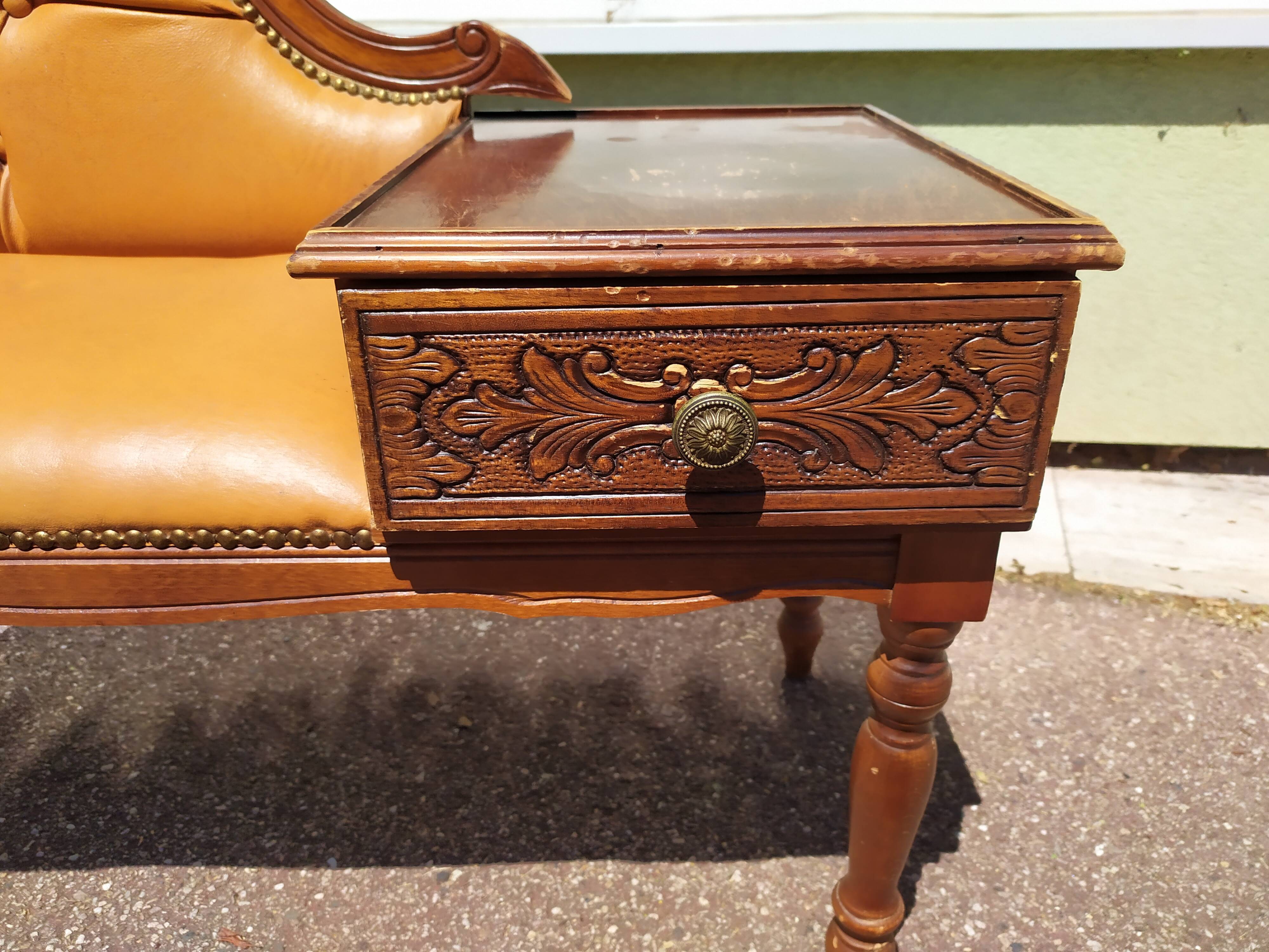 Old phone furniture with seating