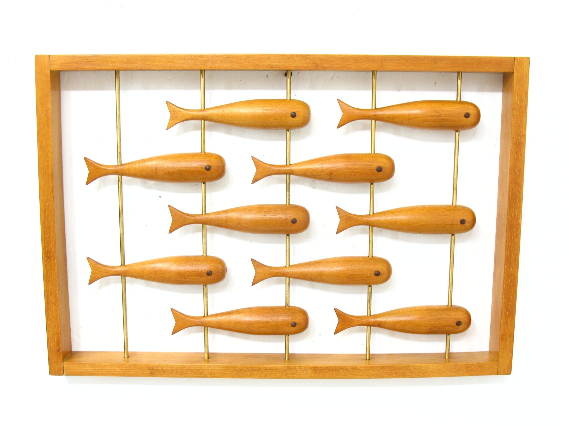 Wall decoration in teak 70's Denmark