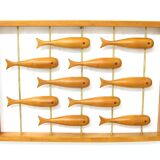 Wall decoration in teak 70's Denmark