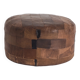 Vintage leather patchwork pouf