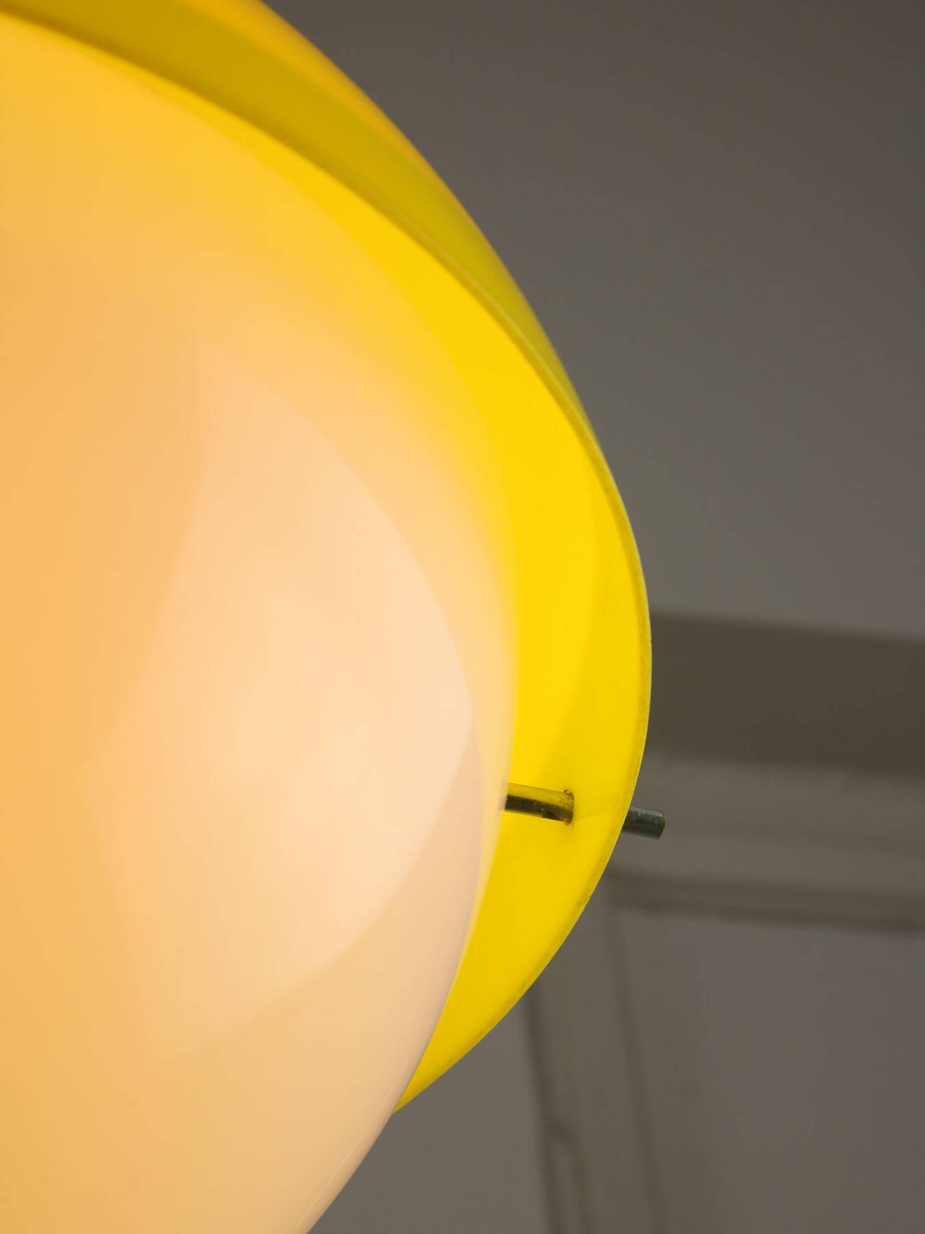 Italian Space Age Yellow Plexiglass Pendant Lamp, 1970s