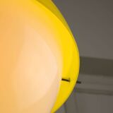 Italian Space Age Yellow Plexiglass Pendant Lamp, 1970s