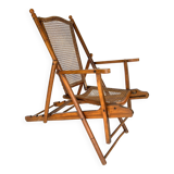Cruise ship wooden deck chair